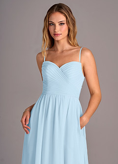 Azazie Joni Bridesmaid Dresses Sky Blue A-Line Strapless Chiffon Convertible Dress image2