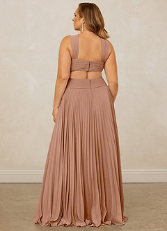 Christian Siriano Bridal for Azazie 1009 Robes de demoiselle d'honneur Robe Trapèze en Mousseline de soie Plissée Champagne Rosé image15