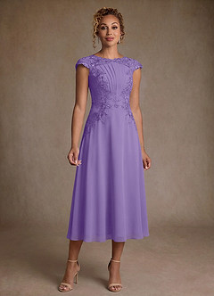 Azazie Crista Mother of the Bride Dresses Tahiti A-Line Lace Chiffon Dress image1