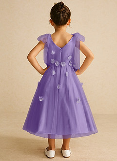 Azazie Minia Flower Girl Dresses Tahiti A-Line Bow Matte Satin Dress image6