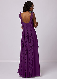 Barbie ♥ Azazie Vestidos de damas de honor Vestido de Uva de Gasa de Corte en A con Con bolsillos image2