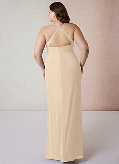 Azazie Becca Suknie dla druhen Osłona Szyfon Do ziemi Sukienka image8