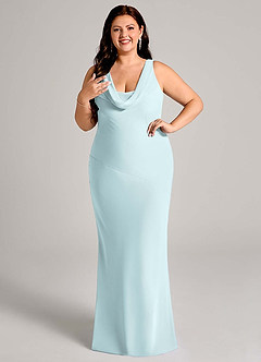 Azazie Rylina Bridesmaid Dresses Mist Mermaid Pleated Chiffon Dress image10