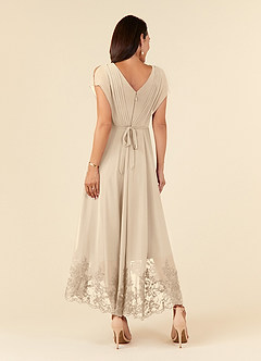 Azazie Palana Mother of the Bride Dresses Champagne A-Line Lace Chiffon Dress image3