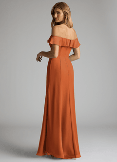 Azazie Sophie Bridesmaid Dresses Cinnamon A-Line Off the Shoulder Chiffon Convertible Dress image5
