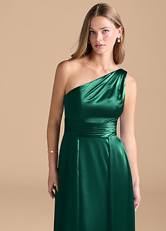 Azazie Dallas Final Sale Auburn A-Line One Shoulder Metallic Satin Dress image6