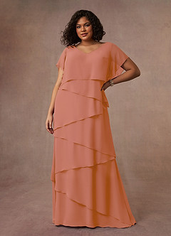 Azazie OHara Mother of the Bride Dresses MAI TAI A-Line V-Neck Chiffon Dress image12