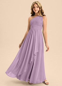 Azazie Skye Junior Wisteria A-Line Pleated Chiffon Dress image1