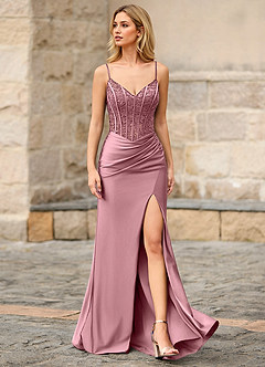 Flicker Dusty Pink Mermaid Prom Dress image3