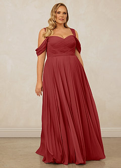 Christian Siriano Bridal for Azazie 1013 Bridesmaid Dresses Rust A-Line Off the Shoulder Chiffon Dress image10