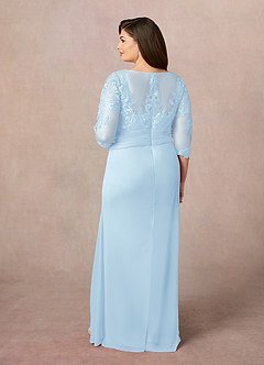 Azazie Fatemah Mother of the Bride Dresses Sky Blue Mermaid Scoop Lace Lace Dress image9