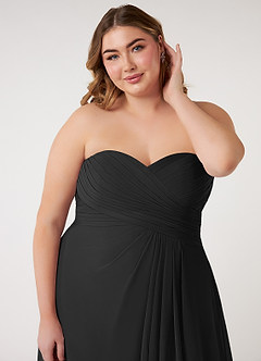 Azazie Arabella Allure Abiti da Damigella Abito Convertibile A-Line in Chiffon Scollo a Cuore Nero image18