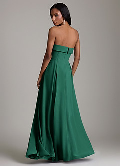Azazie Lucienne Bridesmaid Dresses Emerald A-Line Strapless Chiffon Convertible Dress image2