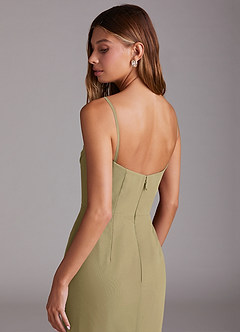 Azazie Saige Jurken voor bruidsmeisjes Converteerbaar Jurk van Chiffon met A-Lijn Off the Shoulder Mosgroen image9