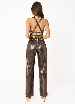Cheryl Bronze Cross Back Jumpsuit image5