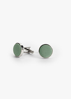 front Rounded Stretch Satin Cufflinks