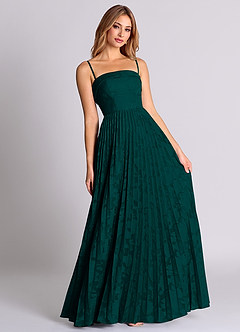 Azazie Mariana Bridesmaid Dresses Pine A-Line Strapless Floral Burnout Convertible Dress image7