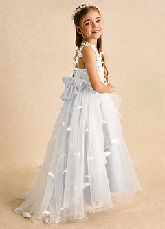 Azazie Darlina Robe Demoiselle D'honneur Fillette Robe Princesse en Tulle Dentelle Ivoire Blanc image1
