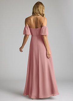 Azazie Sue Bridesmaid Dresses Dusty Rose A-Line Off the Shoulder Chiffon Convertible Dress image3