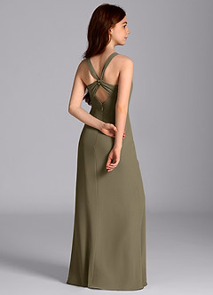 Azazie Mero Junior Willow Green Mermaid Pleated Chiffon Dress image7