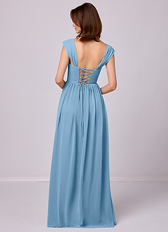 Barbie ♥ Azazie Bridesmaid Dresses Steel Blue A-Line Corset Chiffon Dress image6