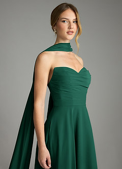 Azazie Ayla Abiti da Damigella Abito A-Line in Chiffon Scollo a Cuore Smeraldo image8