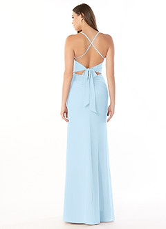 Azazie Aribella Brautjungfernkleider Etui Gestreift Chiffon Kleid Himmelblau image2