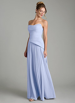 Azazie Gabriela Bridesmaid Dresses Ice A-Line Corset Chiffon Dress image6