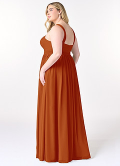 Azazie Elvira Bridesmaid Dresses Paprika A-Line Pleated Chiffon Dress image10