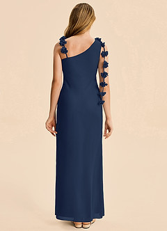 Azazie Sia Junior Dark Navy Sheath Chiffon Dress image2