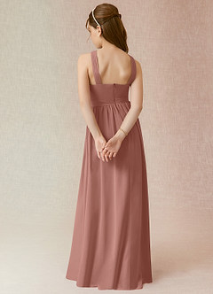 Azazie Jiya Junior Cedar Rose A-Line Pleated Chiffon Dress image2