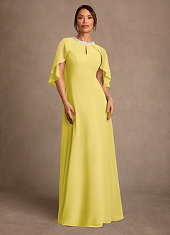 Azazie Winnifred Suknie dla Matki Panny Młodej Linia A Zroszony Szyfon Długość podłogi Sukienka image1