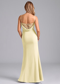Azazie Wynni Bridesmaid Dresses Lemon Sorbet Mermaid Corset Chiffon Dress image6