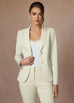 front Whitney Ivory Structured Stretch Blazer