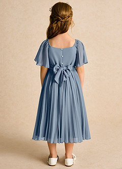 Azazie Gisele Abiti da Ragazza di Fiori Abito A-Line in Chiffon Plissettato Crepuscolo image6