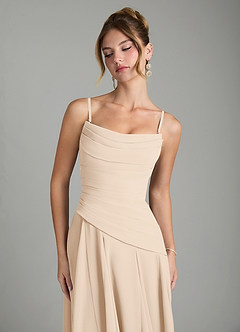 Azazie Gabriela Bridesmaid Dresses White Alabaster A-Line Corset Chiffon Dress image9
