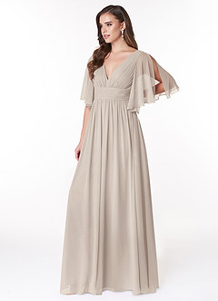 Azazie Temeka Bridesmaid Dresses Frost A-Line Ruched Chiffon Dress image3