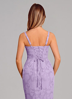 Azazie Aubrey Jurken voor bruidsmeisjes Jurk van Bloemen Burn-out met Zeemeermin Boog Lila image2