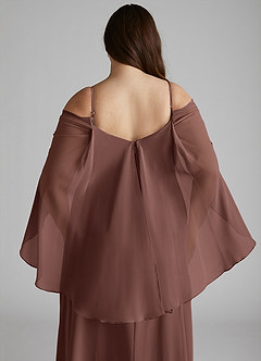 Azazie Cienna Jurken voor bruidsmeisjes Jurk van Chiffon met A-Lijn Off the Shoulder Espresso image12