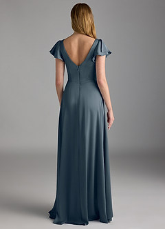 Azazie Omari Brautjungfernkleider A-Linie Stretch-Satin Kleid Zwielichtviolett image2