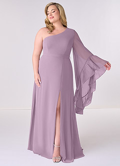 Barbie ♥ Azazie Bridesmaid Dresses Wisteria A-Line Long Sleeve Chiffon Dress image7