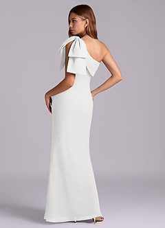 Azazie Yuanna Bridesmaid Dresses White Mermaid One Shoulder Chiffon Dress image6