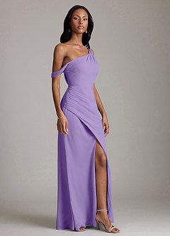 Azazie Madelyn Bridesmaid Dresses Tahiti Mermaid One Shoulder Chiffon Convertible Dress image5