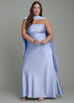 Azazie Saylor Jurken voor bruidsmeisjes Jurk van Stretch Satijn met Zeemeermin Strapless Ijs image15