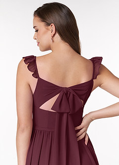 Azazie Metz Bridesmaid Dresses Cabernet A-Line Sweetheart Ruched Chiffon Dress image6