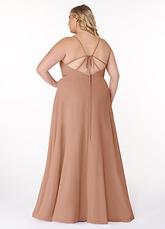 Azazie Everleigh Bridesmaid Dresses Champagne Rose A-Line Sweetheart Pleated Chiffon Dress image9