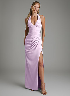 Azazie Tina Bridesmaid Dresses Frosted Lilac Mermaid Corset Chiffon Dress image1