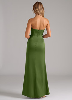 Azazie Johana Robes de demoiselle d'honneur Robe Sirène Convertible en Satin extensible Épaule décolletée Genévrier image7