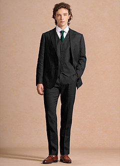 Harrison Black 100% Linen 3-Piece Suit