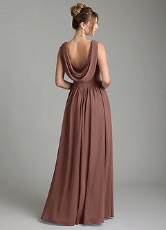 Azazie Novi Bridesmaid Dresses Espresso A-Line Pleated Chiffon Dress image5